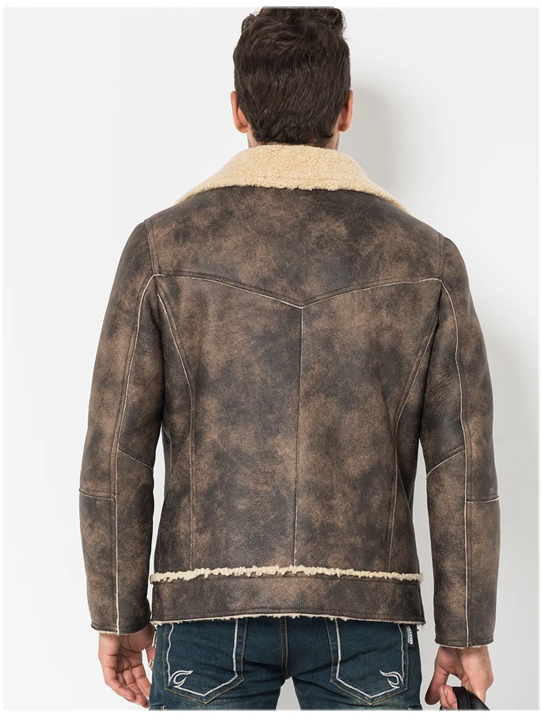 Мужская куртка из овчины мотоциклетная меховая парка Авиатор B3 B2|jacket sheepskin|jacket