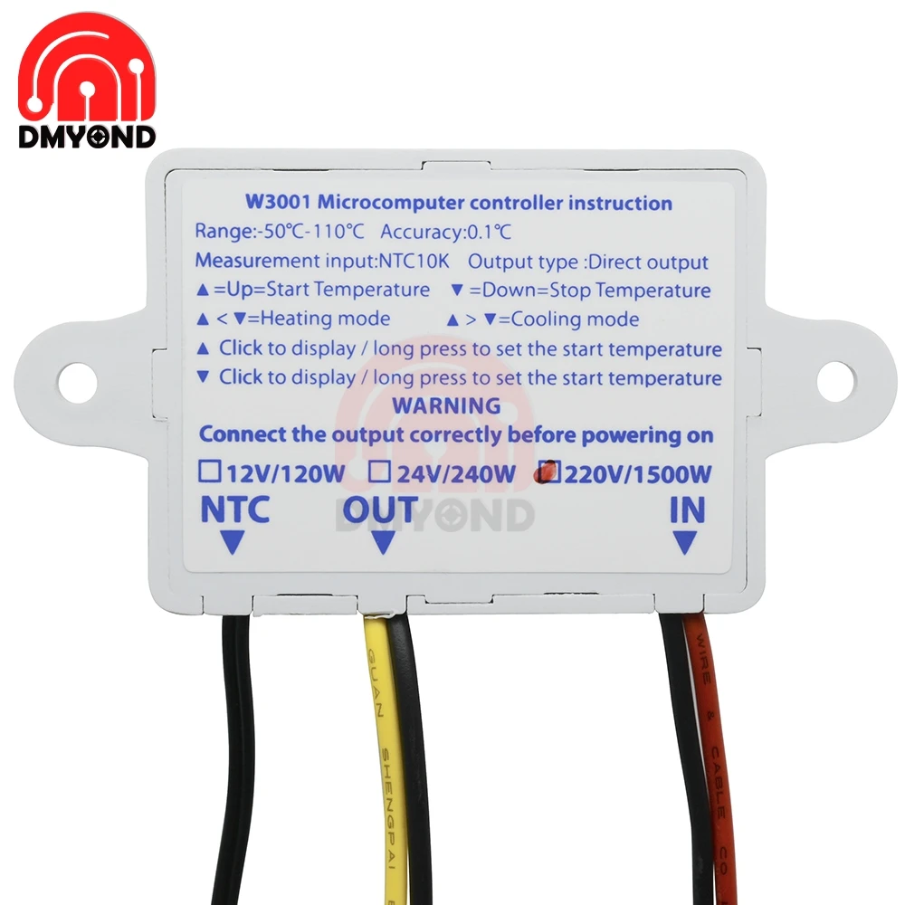 220 В переменного тока 10 А цифровой светодиодный регулятор температуры для Arduino охлаждающий нагревательный переключатель Термостат+ датчик NTC