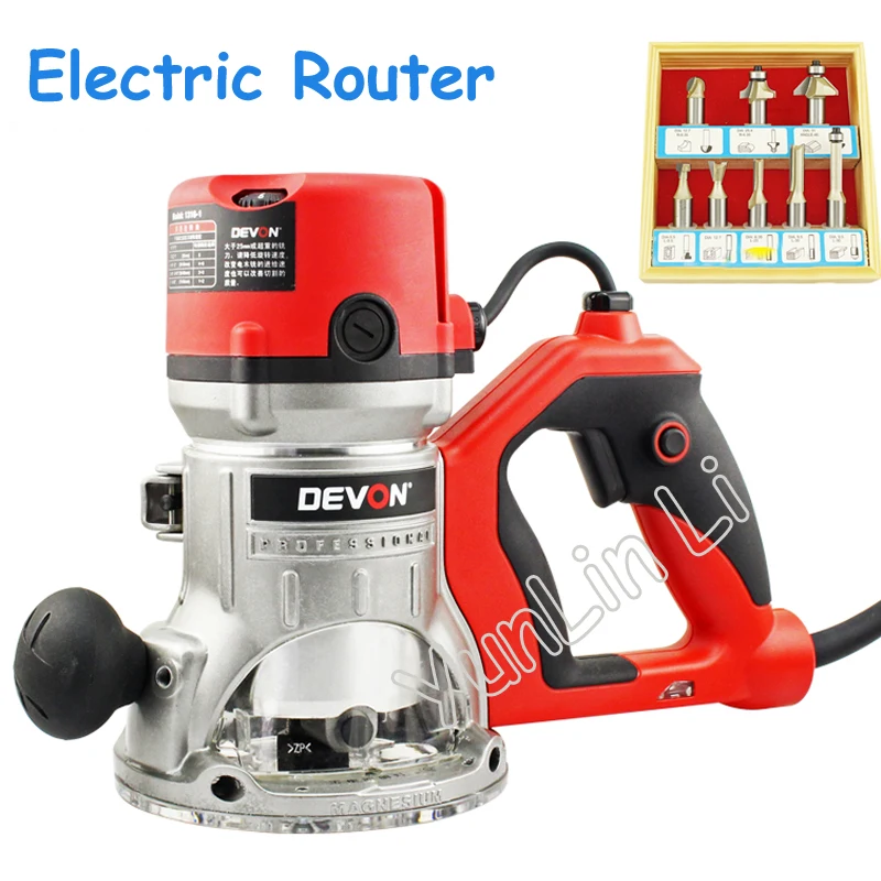 Electric Router 220V Woodworking Engraving Machine DIY Sculpture Trimming Machine Bakelite Milling Machine 1316-1