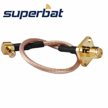 Superbat MCX Штекер под прямым углом к SMA женский Jack фланец прямо косичка кабель RG316 15 см для беспроводной