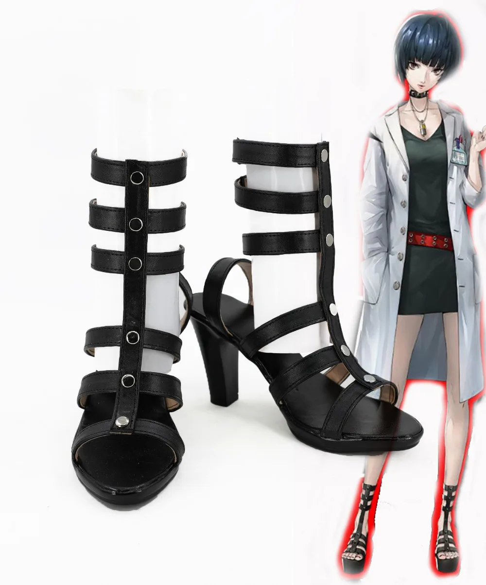 

P5 Persona 5 Takemi Tae Cosplay Shoes Costume Cosplay Black High Heel