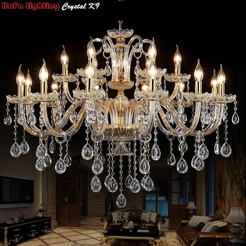 Modern Crystal Chandeliers Home Lighting lustres de cristal Decoration Luxury Candle Chandelier Pendants Living Room Indoor Lamp
