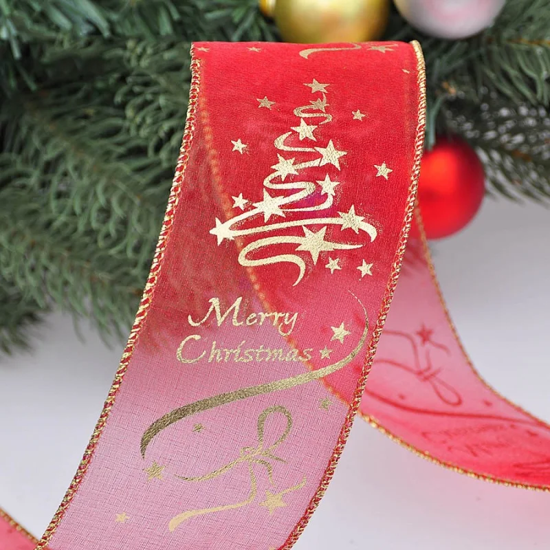 Ленты для украшения рождественской елки, 6X200 см, вечерние ленты, рождественские ленты с бантом, высококачественные рождественские украшения для дома