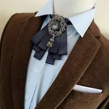 Взрослый мужской воротник рубашка галстук бабочка горный хрусталь Кристалл Бизнес Банкет Свадебный костюм галстук Рождество ленточка с бантиками