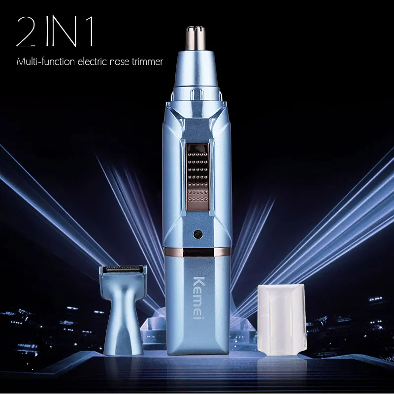 

2 in 1 Electric Nose Ear Trimmer Sideburns Clipper Rechargeable Portable 360 Degree Rotatable Nose Ear Moustache Clipper 43