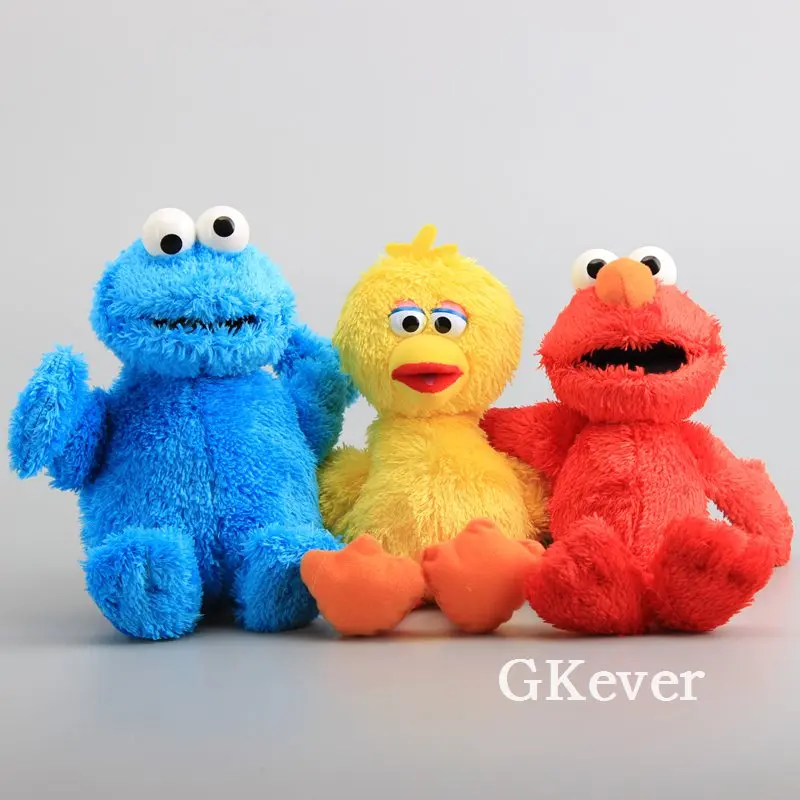 

Sesame Street 3 Styles Elmo Cookie Monster Big Bird with Plastic Eyes Soft Plush Toy Stuffed Animals 9"23 CM Children Gift