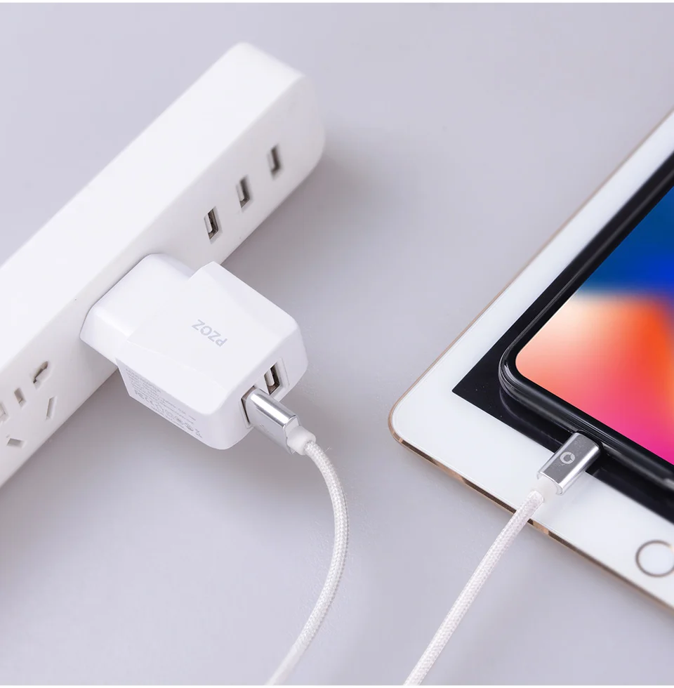 PZOZ USB Charger 5v2.1a Fast Charging Travel EU Plug Adapter portable Wall charger Mobile Phone cable For iphone Samsung xiaomi