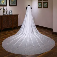 Белые Соборные Свадебные вуали цвета слоновой кости с расческой свадебные аксессуары