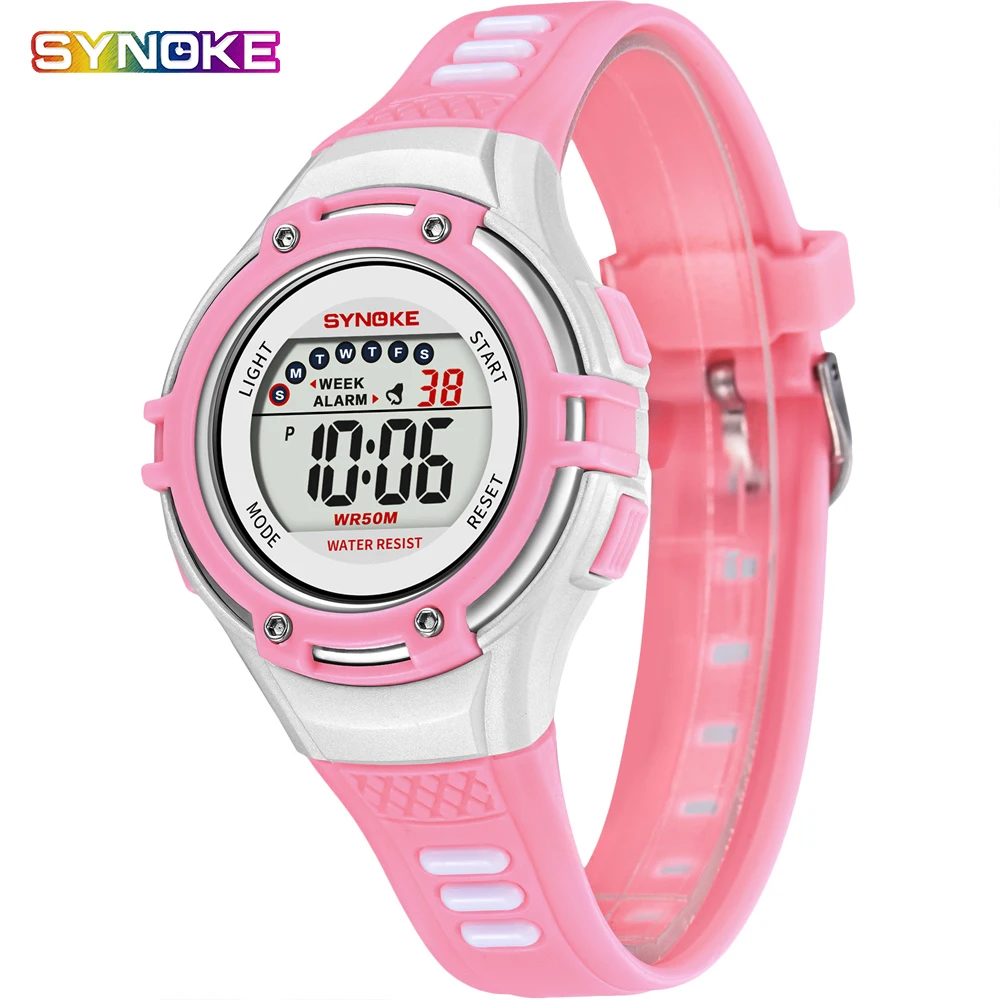 

SYNOKE Watch Kids Fashion 50M Waterproof Student Children Watch Digital LED Alarm Date Casual Sport Watches For Boys Girls reloj