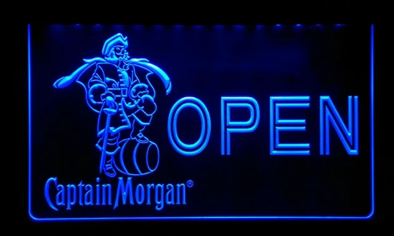 

LS167-g OPEN Captain Morgan Beer Bar Neon Light Sign Decor Free Shipping Dropshipping Wholesale 8 colors to choose
