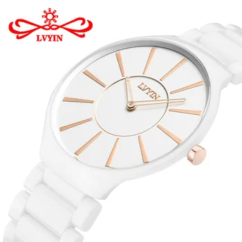 

casual women watch ceramic black white luxury woman lvyin brand watches waterproof quartz ladies wristwatch