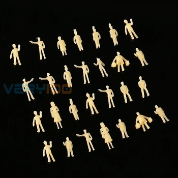 

100pcs Unpainted 1:200 Z Scale Model Train People Figures Model Vary pose Free Shipping