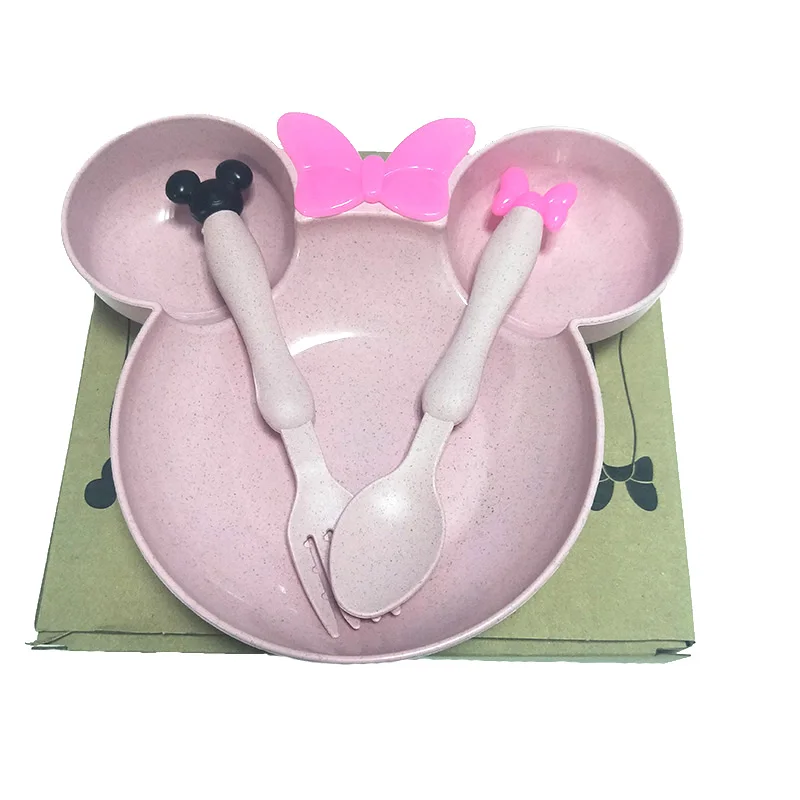Wheat straw kids dinnerware set children dinner dish baby feeding bowl children cartoon tableware set with box Wheat straw kids dinnerware set children dinner dish baby feeding bowl children cartoon tableware set with box