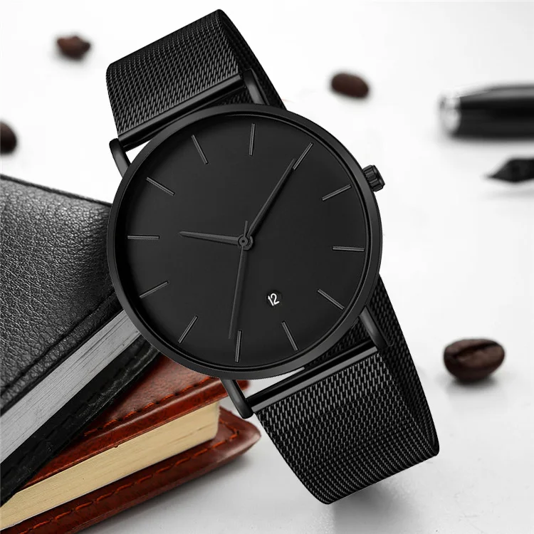 

Black Quartz Watch Men Watches Fashion Casual Stainless Steel Male Wrist Watch For Men Clock Wristwatches Hodinky Men Reloges