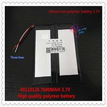 

3.7V 7600mAH 40110126 Polymer lithium ion / Li-ion battery for power bank tablet pc cell phone speaker mp4 gps