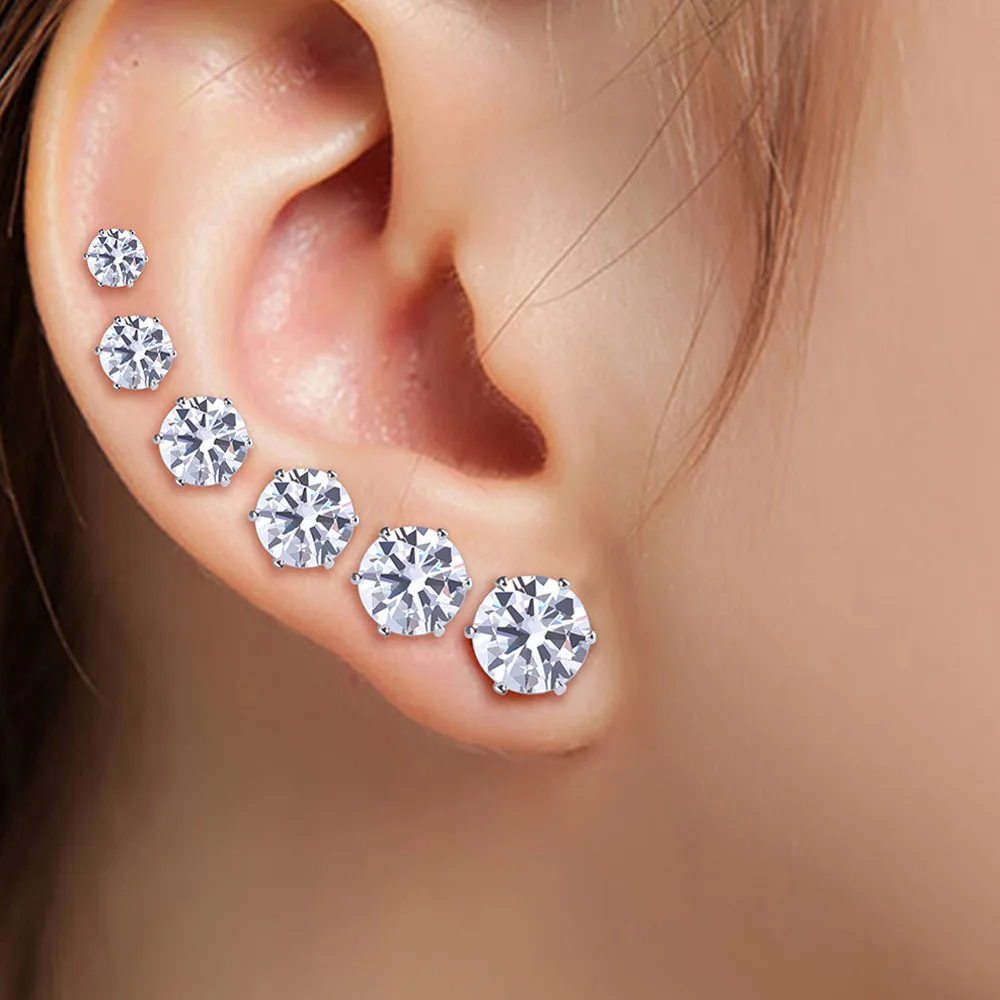 Модные серьги с кристаллами Bijoux Rhinestone Ear Stud Elements Красочные 6 пар подарочные