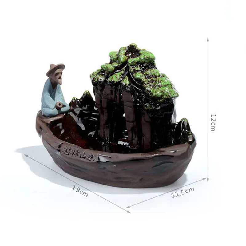 Backflow Ceramic Incense Burner Holder Censer Cones Incenses Rockery Living Room | Дом и сад