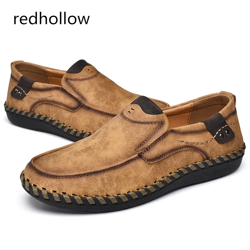 Mens Shoes Fashion Comfortable Man Casual Shoes Loafers Men Shoes Round Toe Soft PU Leather Shoes Men Flats Moccasins Shoes