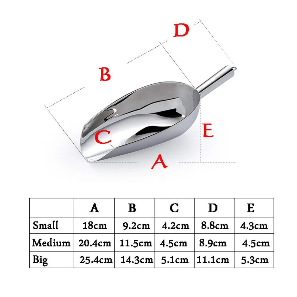 BETOHE из нержавеющей стали совок для льда пищевой муки совок для конфет сухие товары Лопата бар совок для льда для бара коммерческий кухонный инструмент