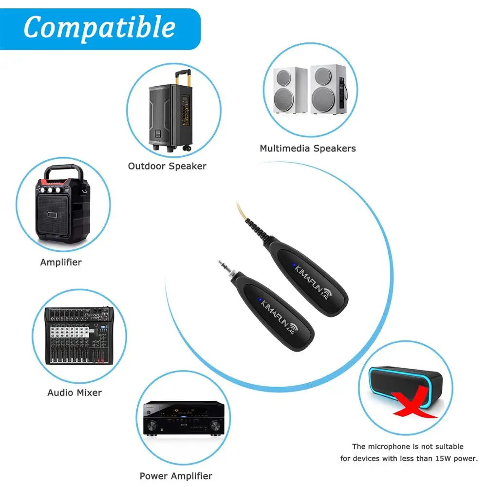 KIMAFUN Microphones professional 2.4G wireless