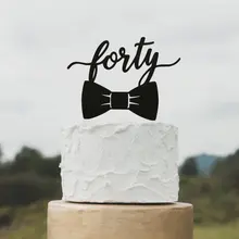 Пользовательский день рождения 40 Топпер торта 40th украшение для именинного торта для мужчин подарок на день рождения черный акриловый торт Топпер