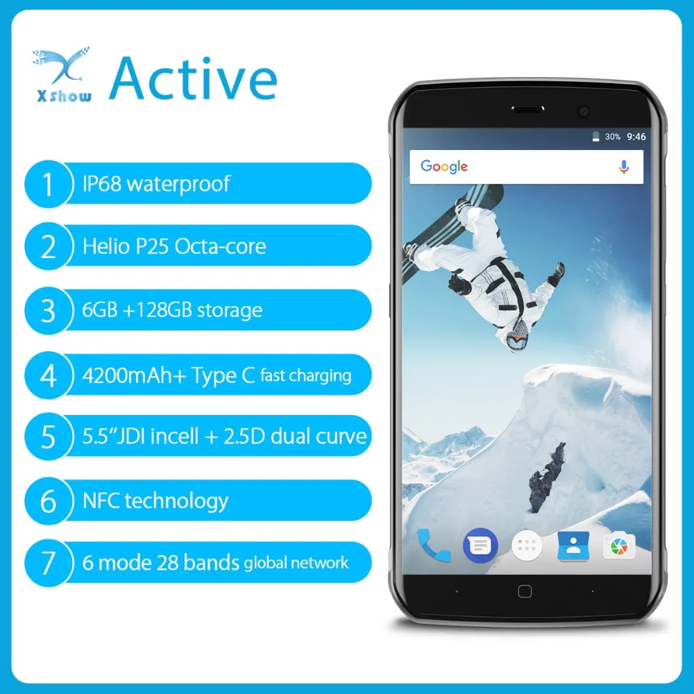 Новый Vernee Active IP68 tri доказательство 6 ГБ 128 мобильного телефона 5 &quotFHD Дисплей MT6757 Octa