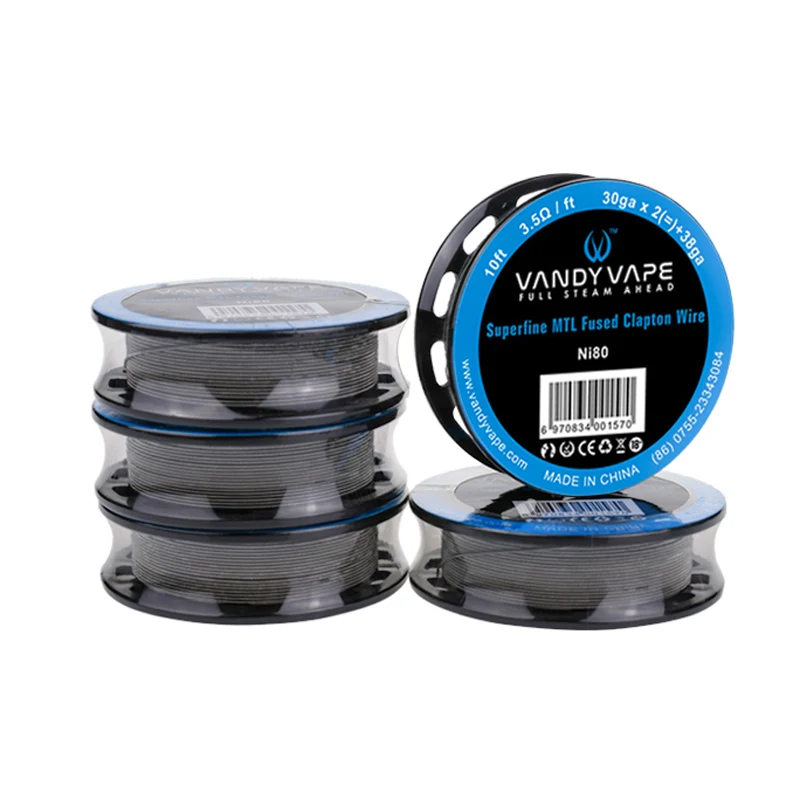 Vandy Vape сверхтонкий MTL плавленый Clapton провод Ni80 30ga x 2(=)+ 38ga 10ft/SS316L30ga X 2(=)+ 38ga 10ft Fit MTL RTA RDA