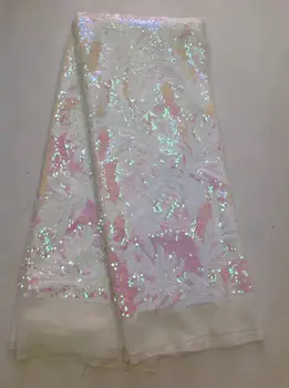 

African Lace Fabric 2017 Embroidered sequins Laces Fabric Bridal High Quality French Tulle Lace Fabric For Women LY2200