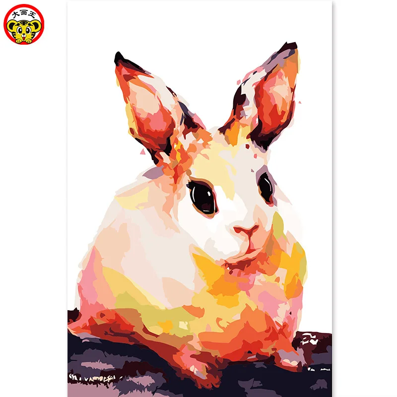 

painting by numbers art paint by number Abstract mammalian rabbit DIY ink coloring of his paintings creation ha