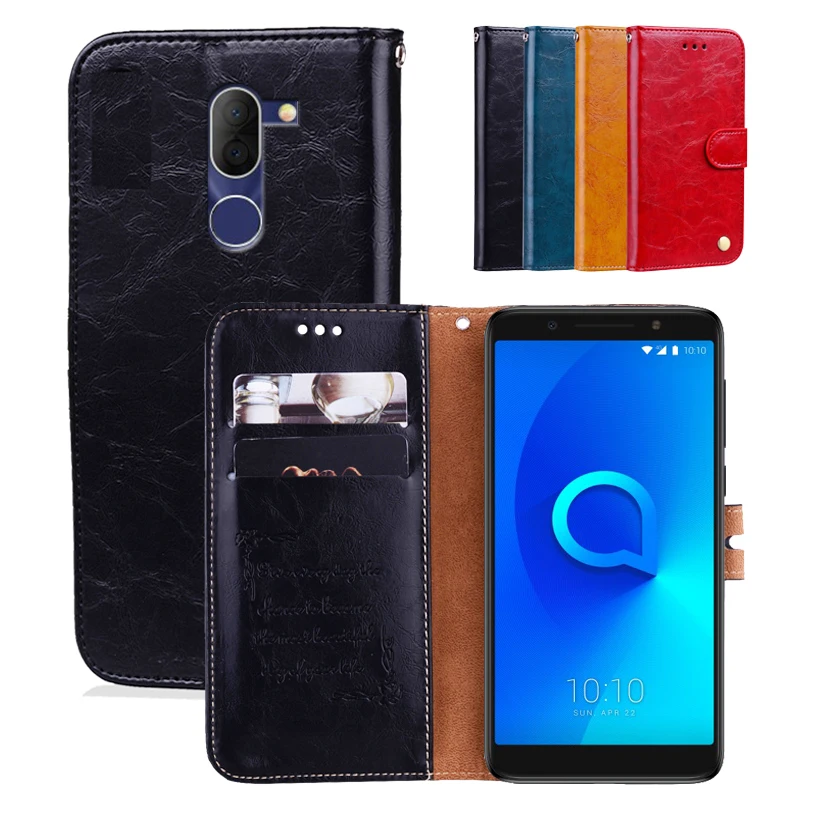 

For Alcatel 3X 5058 5058i Case Flip Cover Leather Wallet Phone Case Funda For Alcatel 3X 5058 Wallet Book Case 5.7" With Strap