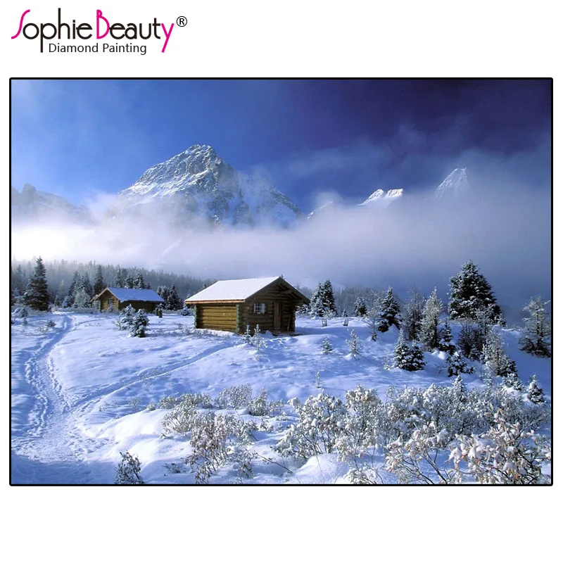 Sophie Beauty сделай сам алмазная вышивка крестиком зимний дом стразы ручная работа
