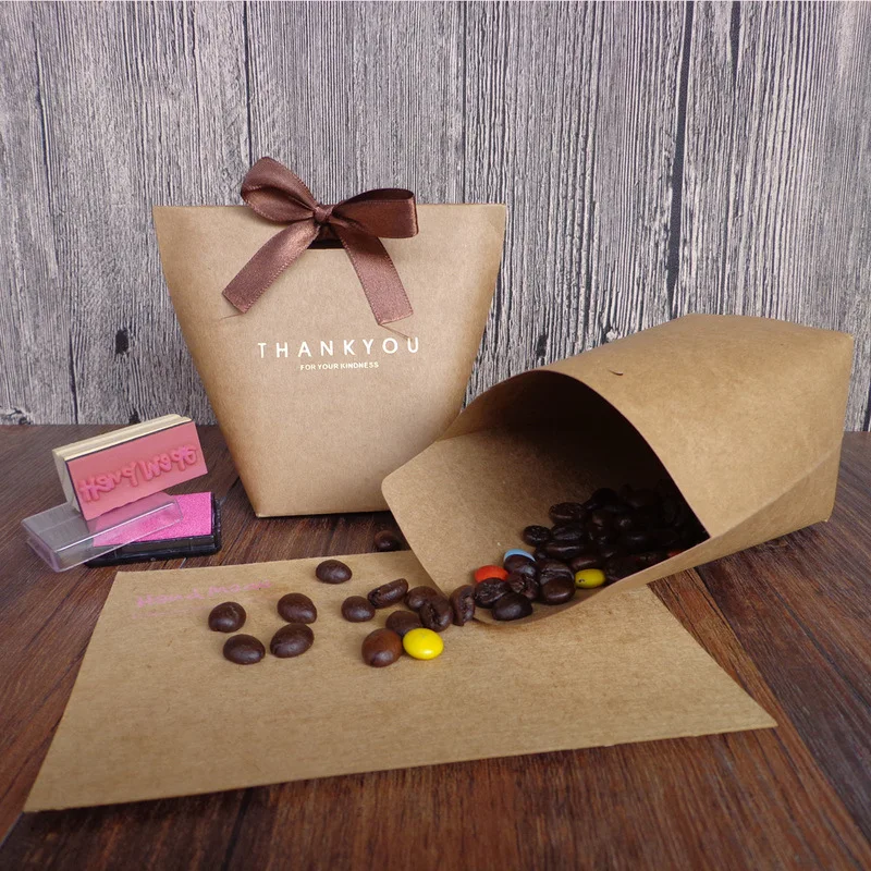 5 шт черно-белая бронзовая "Merci" конфетная Сумочка для драже французская спасибо Свадебные сувениры Подарочная коробка посылка на день рождения