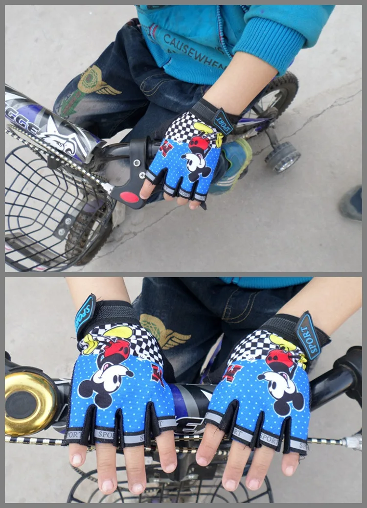 BACHASH перчатки Половина Finger дышащий Открытый MTB дорожный велосипед перчатки детские спортивные перчатки варежки для мальчиков девочек