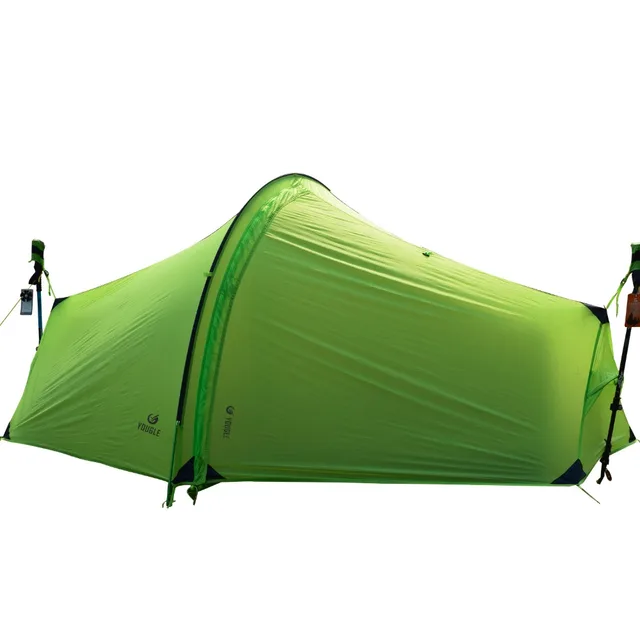 Best Offers 15D Double Layer One Men Single Person Tunnel Backpacking Tent 3 Season For Camping Hiking Travelling Ultralight Silicone Coated