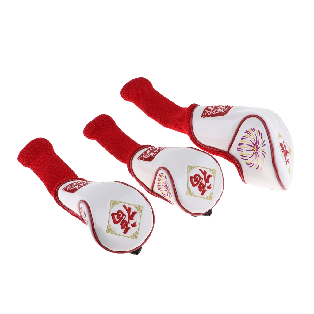 3 Pieces Golf Club Headcovers for Driver Fairway Hybrid for Men Women, Great Golf Enthusiast Gifts, Durable and Reliable