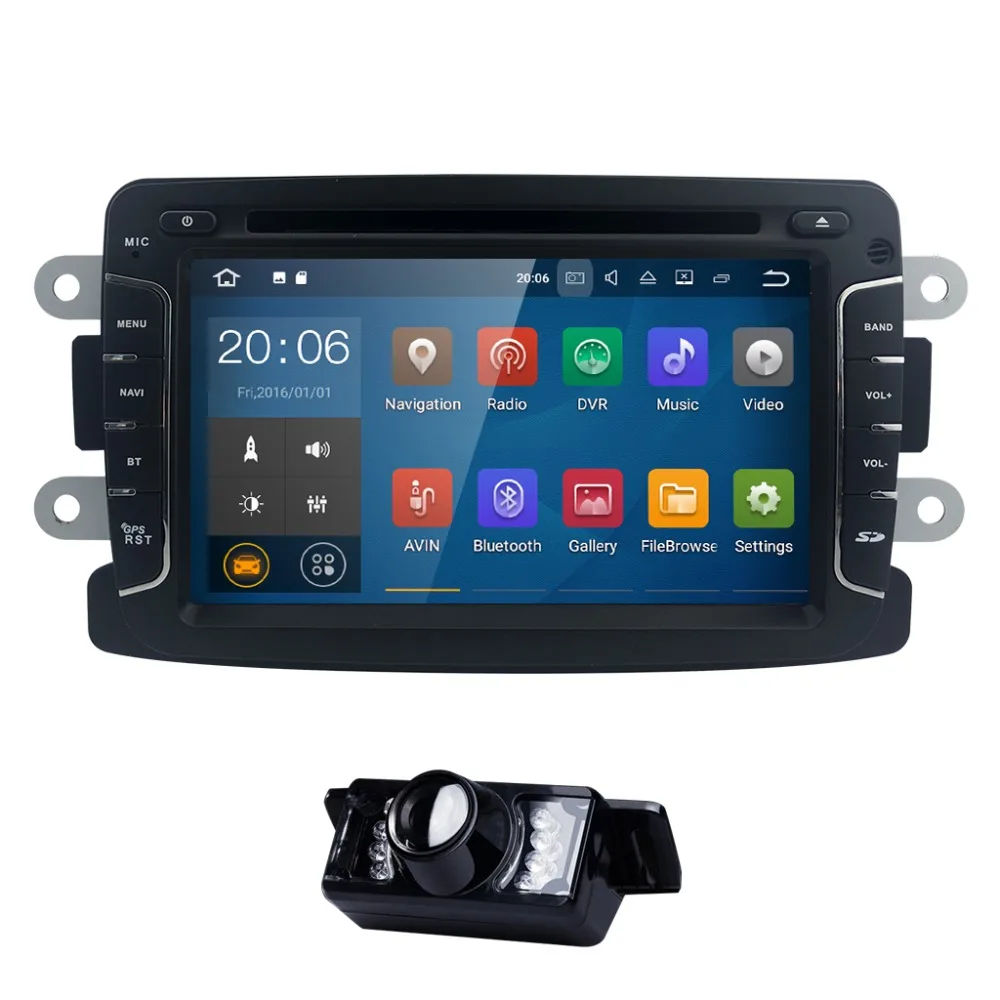 Top Hizpo Android7.1 Quad Core AutoRadio DVD Player for RENAULT Kaptur Duster LOGAN LADA XRAY SYMBOOL DACIA DOKKERGPS Head Unit WIFI 1
