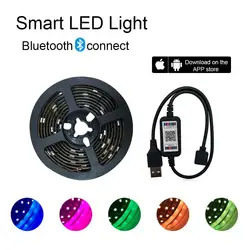 Светодиодный мобильный телефон Bluetooth контроллер Светодиодная лента 5 в SMD 5050 RGB водостойкая 1 м 2 м Bluetooth Wifi Светодиодная лента