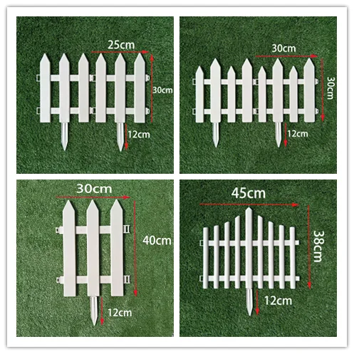 

5PCS Plastic Garden Fence Easy Assemble White European Style Insert Ground Type Plastic Fences for Garden Countryyard decoration