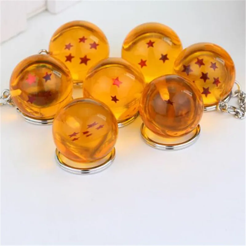 

10pcs/lot Wholesale Anime Dragon Ball Keychains 1-7 Star Z Balls Green Enamel Dragon Metal Alloy Men Key Chains