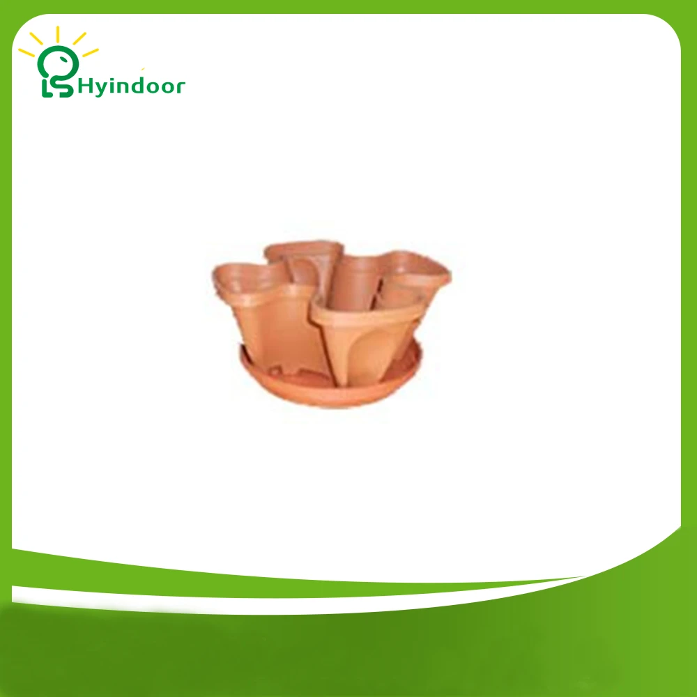 

one piece pot+one piece tray strawberry seed planting balcony suite stacking plastic hanging flower pots