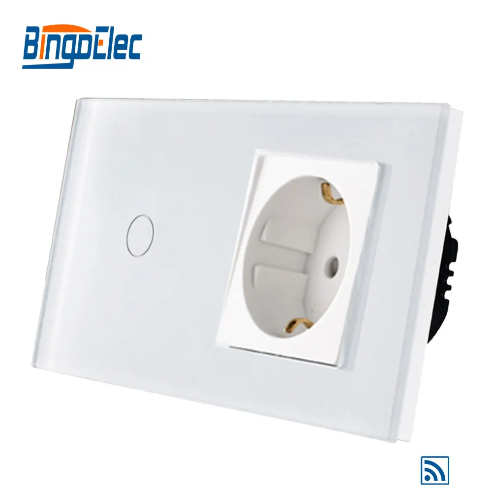 

EU standard 1gang 1way remote wall switch and Germany wall socket