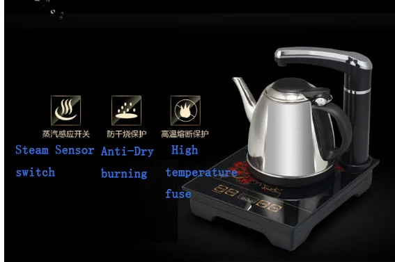 Электрический чайник из нержавеющей стали Автоматическая Вода быстрая электрическая чайная печь 1Л 270D вращающийся/наполнение водой анти-сухое сжигание
