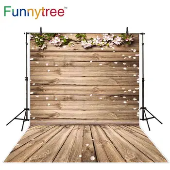 

Funnytree photography background wood board petal flower wedding vintage backdrop photophone photo studio shoot prop photocall