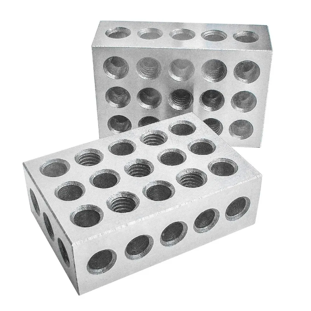 accesorios de fresadora Juego de bloques de maquinista con caja de llave de tornillos bloques de calibre de precisión de 1-2-3 bloques máquina de fresado coincidente 23 agujeros