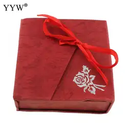 9*9,5*3 см шкатулка браслет Серьги Ожерелье упаковочная коробка для подарка Оптовая Продажа красного цвета Бумага прямоугольник Дисплей