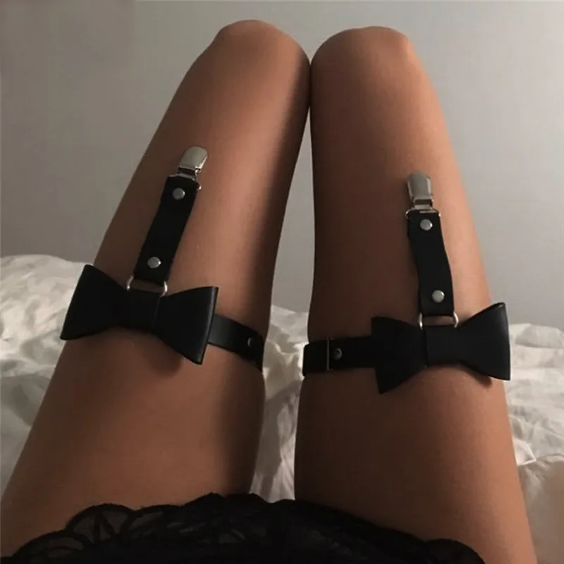 Подвязка для чулок женская кожаная пикантное нижнее белье с крепким