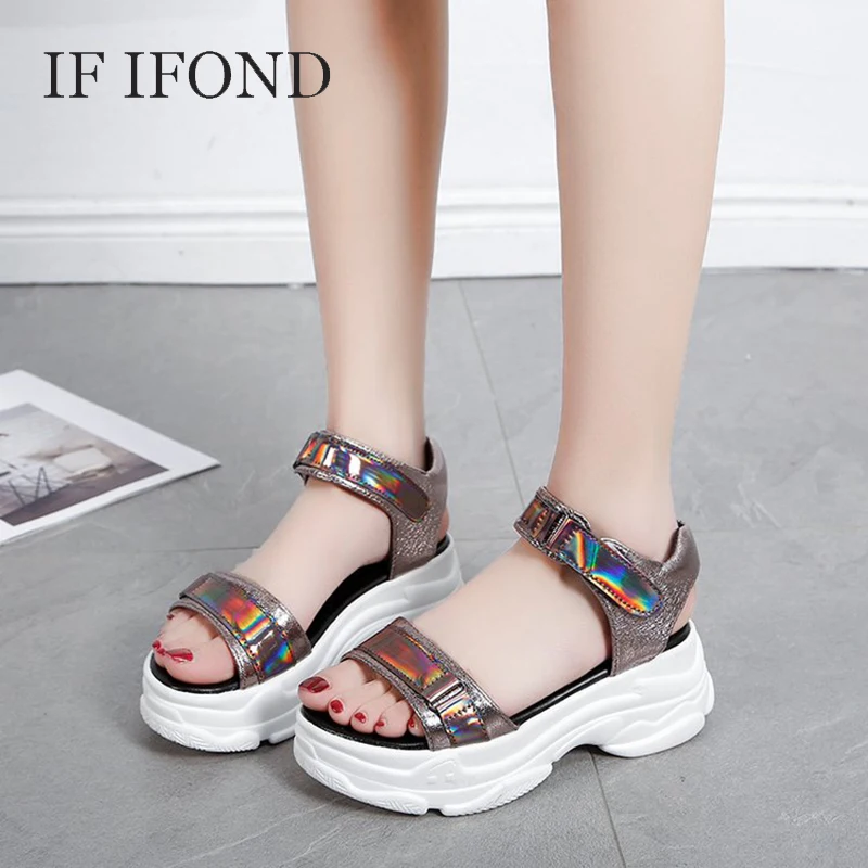 IF IFOND 2019 Summer Women Sandals Thick Bottom Wedge Platform Woman Sexy Open Toe Shoes zapatos mujer | Обувь