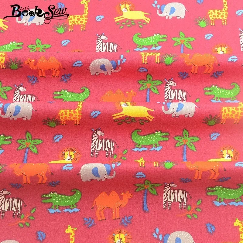 Booksew с животным дизайном 100% хлопчатобумажная ткань красные ткани одеяла сделай