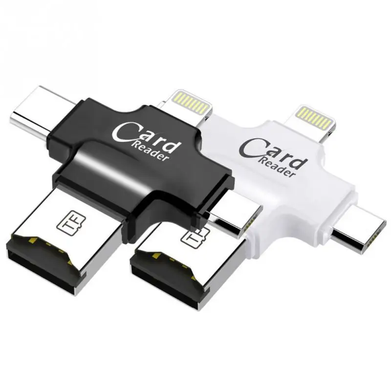 4 в 1 кард-ридер type C Micro USB адаптер Micro SD кард-ридер для iPhone/iPad Smart OTG