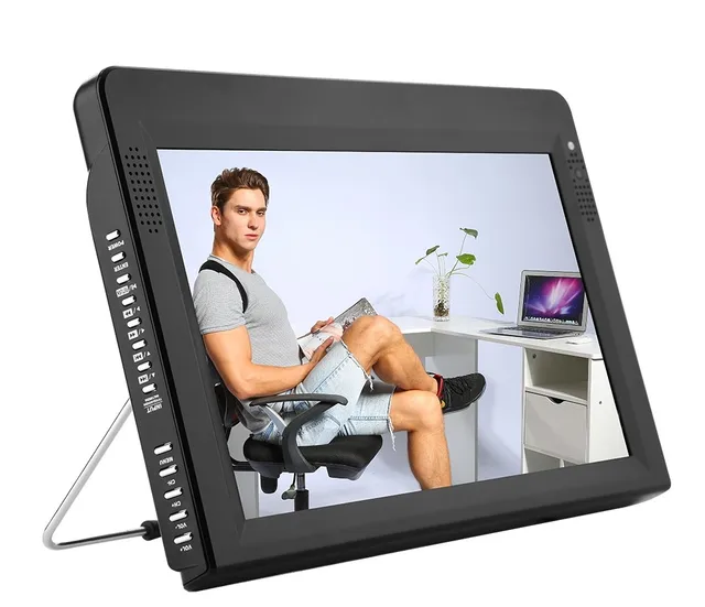 12inch 110-220V Digital Analog Televisions DVB-T-T2 Portable TV for Home Car Airplane For UK Plug